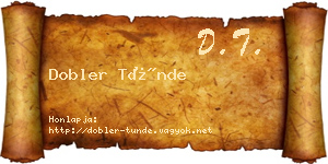 Dobler Tünde névjegykártya
